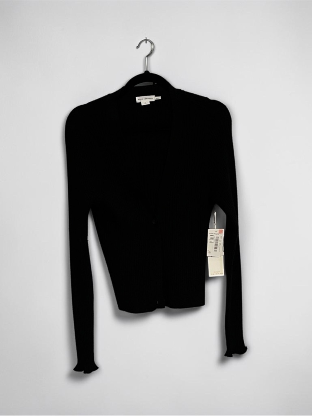 Good American Black Women's Fitted Cardigan - Picture 2 of 4
